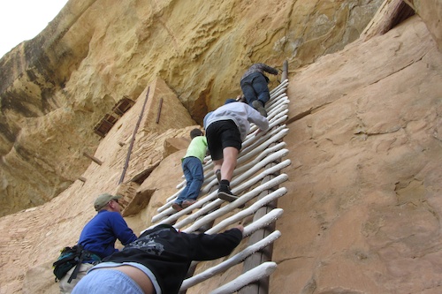 The way in, straight up a cliff