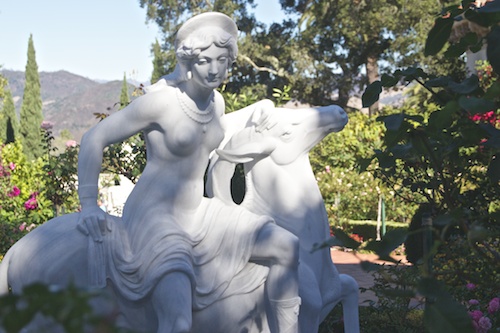 Gardens, sculptures, and three huge guesthouses overlook the pacific